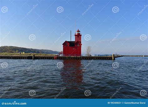 Holland State Park Lighthouse Stock Afbeelding - Image of rust, avond: 94344651