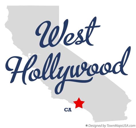 Map of West Hollywood, CA, California