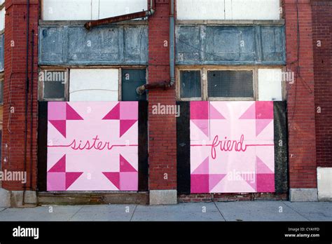 Street scene with public art in downtown Asheville, North Carolina ...