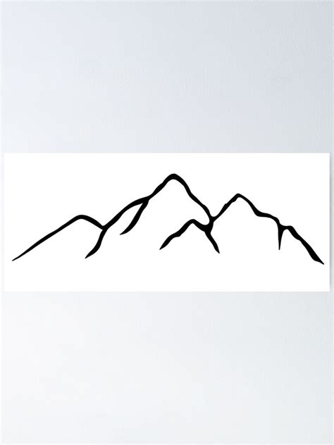 "Mountain Range Outline" Poster for Sale by Erinmoran | Redbubble