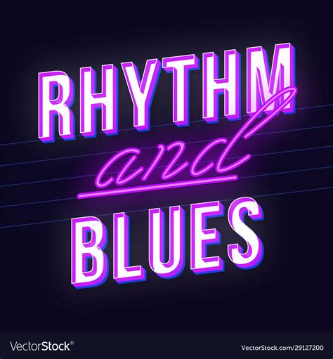 Rhythm and blues vintage 3d lettering retro bold Vector Image