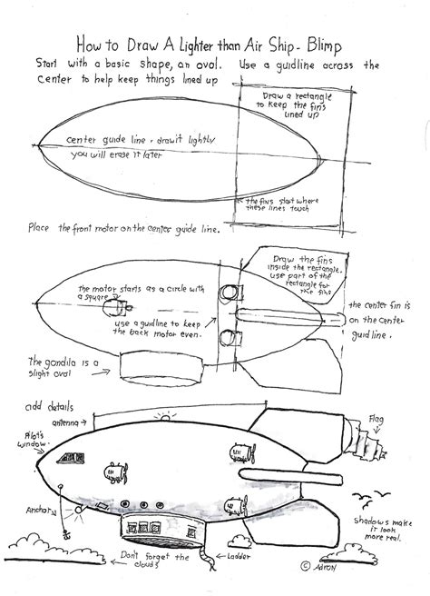 How To Draw A Blimp