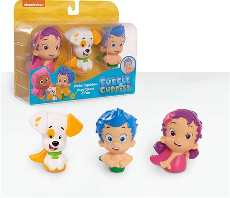 Amazon.com: Bubble Guppies Bath Toy Set, Inludes Oona, Gil, and Bubble Puppy Water Toys, by Just ...