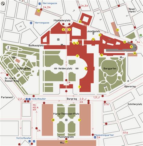 Map of Hofburg | Imperial palace, Palace, Vienna