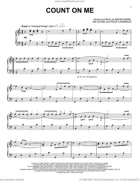 Count On Me [Classical version] sheet music for piano solo (PDF)