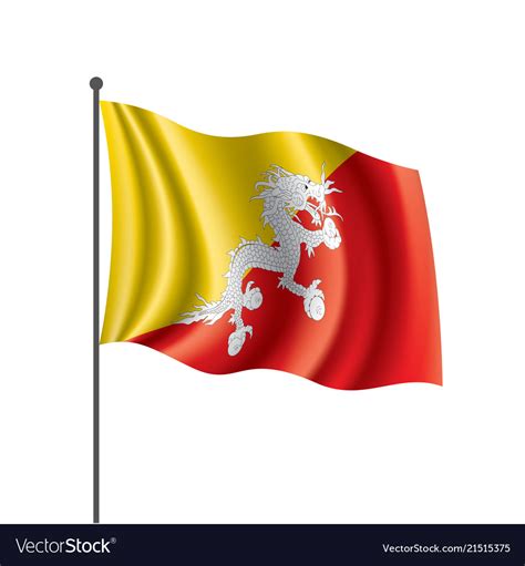 Bhutan flag Royalty Free Vector Image - VectorStock