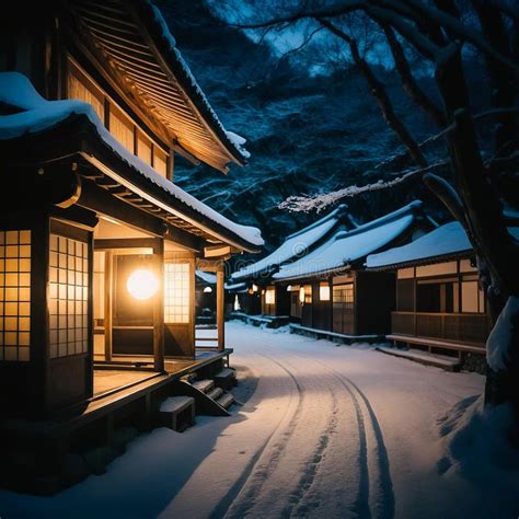 Historical Winter Village in Japan. Ancient Architecture Stock ...