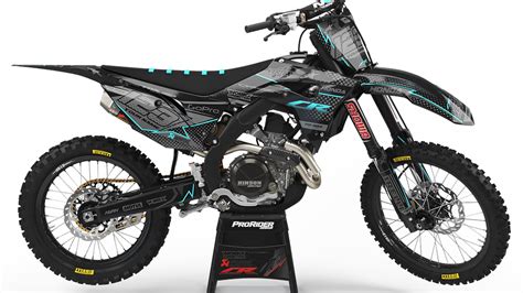 Custom dirt bike Graphics kit HONDA VERTEX CYAN CA39A2 | custom-graphics-mx