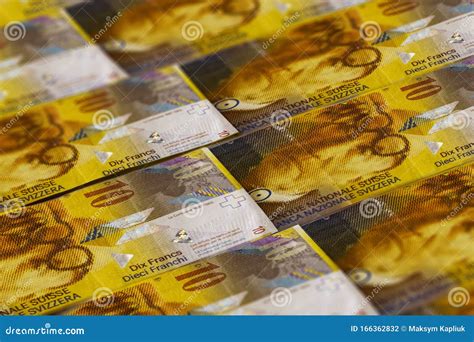 CHF. Swiss Francs Banknotes Background. Money of Switzerland Stock Photo - Image of european ...