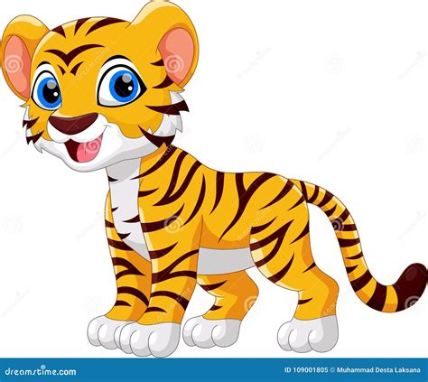 Illustration of Cute Baby Tiger Cartoon Smile Stock Illustration ...