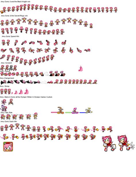 Amy Sprites by PrincessPinkAmyRose on DeviantArt