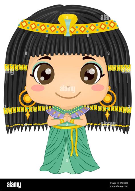 Illustration of a Kid Girl Wearing Cleopatra Costume Stock Photo - Alamy