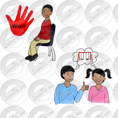 wait your turn Picture for Classroom / Therapy Use - Great wait your turn Clipart