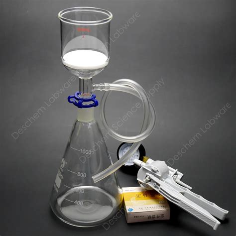 1000ml,Lab Suction Apparatus,200ml Funnel,1L Flask,W/Vacuum Pump & Filter Paper-in Funnel from ...