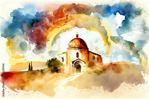 Heaven god Holy Church bethlehem illustration landscape art pathway ...