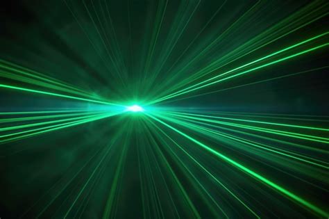 Premium Photo | Laser beams in dark Green rays on black background Light music bright color ...