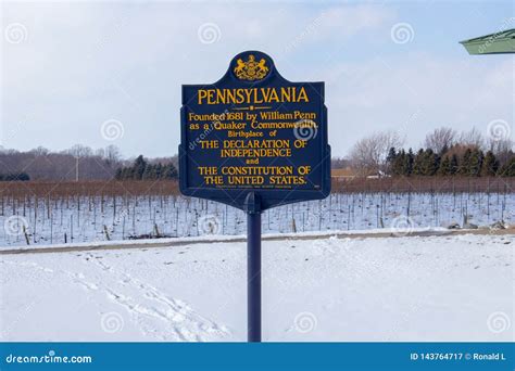 Welcome To Pennsylvania Sign, Pennsylvania Welcome Center Editorial Photography - Image of sign ...