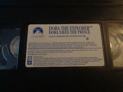 VHS TAPE - DORA THE EXPLORER - DORA SAVES THE PRINCE - GOOD CONDITION ...