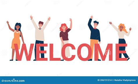 Welcome Concept Team Of People Vector Illustration | CartoonDealer.com ...