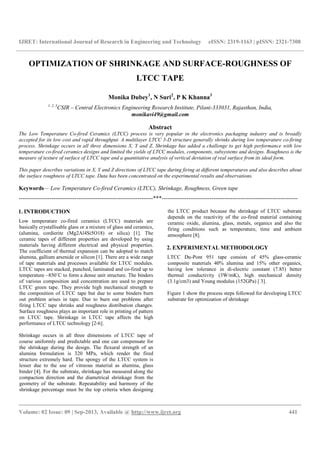 Optimization of shrinkage and surface roughness of | PDF