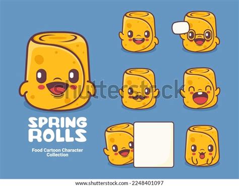 Spring Rolls Cartoon Dim Sum Chinese Stock Vector (Royalty Free) 2248401097 | Shutterstock