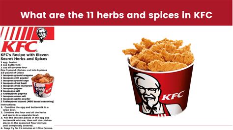 What are the 11 herbs and spices in KFC - KFC Menu