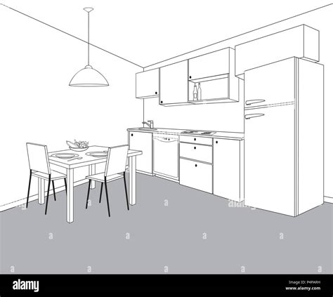 Dining Room Interior Design Sketch