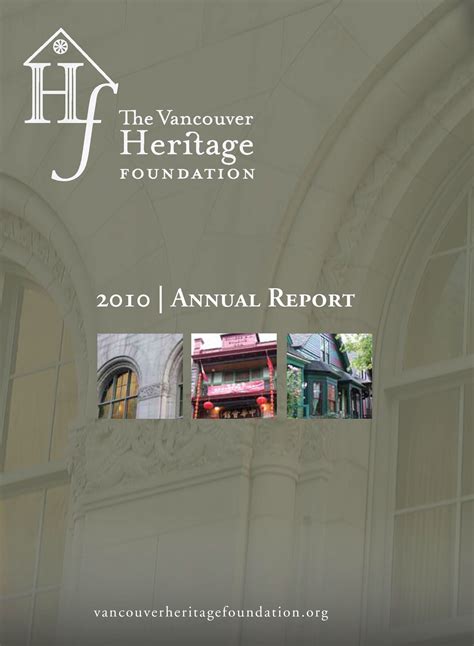 Annual Reports - Vancouver Heritage Foundation