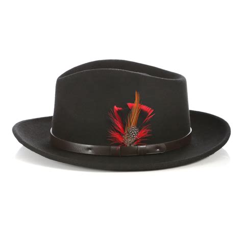 Wholesale Crushable Black Fedora Hat with Leather Band – FHYINC