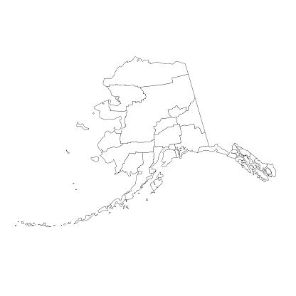 Alaska State Map With Counties Stock Illustration - Download Image Now ...