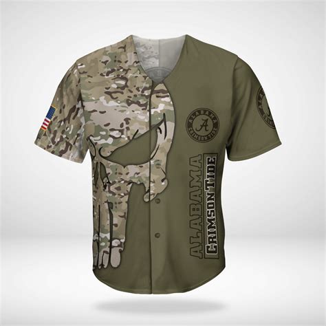 Alabama Crimson Tide Military Style Baseball Jersey