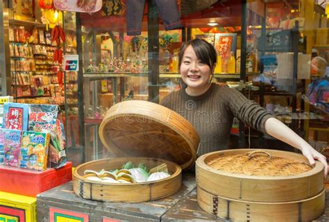 Chinese Buns with Various Stuffing Steamed in a Commercial Steam Stock ...