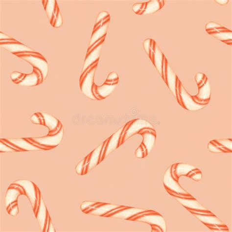 Red And White Striped Candy Canes On A Pink Background. Christmas ...