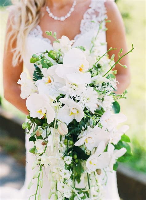 Cascading White Orchid Bridal Bouquet Orchid Bridal Bouquets, Hydrangea Bouquet Wedding, Orchid ...