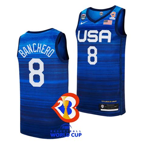 Paolo Banchero USA 2023 FIBA Basketball World Cup Blue #8 Jersey - NCAAFANSJERSEY