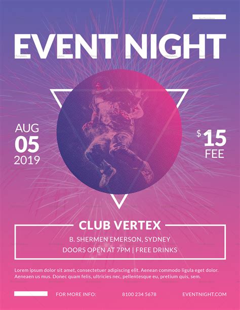 Purple Event Night Flyer Design Template in PSD, Word, Publisher ...