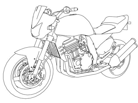 MotorCycle Coloring Pages | Motorcycle drawing, Honda (motorcycle ...