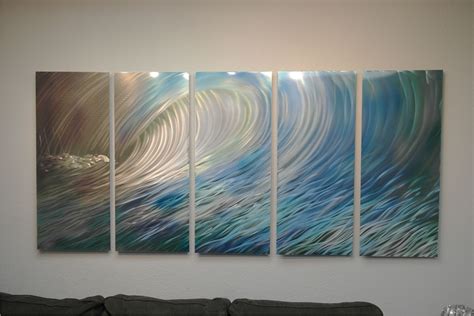 Wave 36x79 - Metal Wall Art Abstract Sculpture Modern Decor on Storenvy