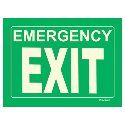 Rigid Emergency EXIT Sign, green background, 14 in x 10 in – American Permalight Shop
