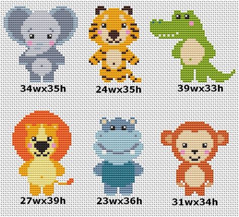 Jungle Animals Cross Stitch pattern Nursery jungle friends cross stitch ...