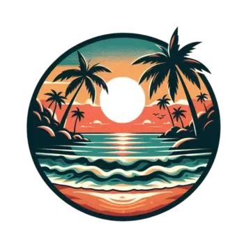 Beach With Palm Tree In Sunset, Plamtree, Sunset Beach, Topical Beach PNG Transparent Image and ...