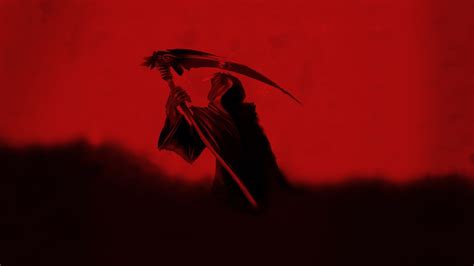 Grim Reaper With Red Background HD Red Aesthetic Wallpapers | HD Wallpapers | ID #56025