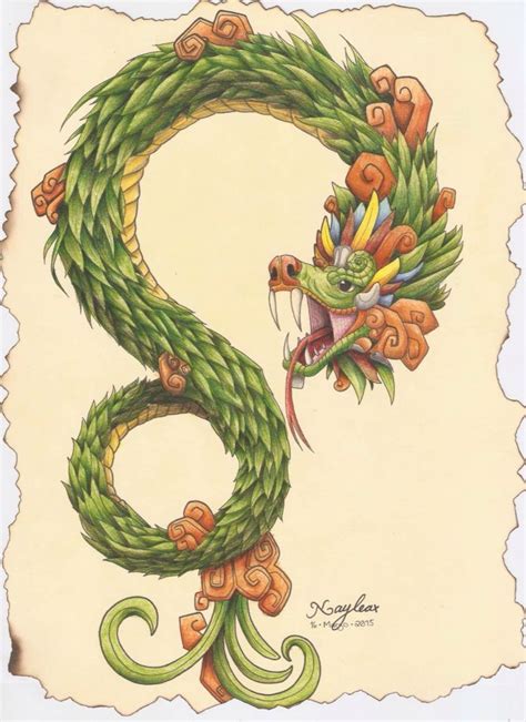 Mi mejor dibujo del 2014, hecho en México. La serpiente emplumada, Quetzalcoatl | Arte del ...