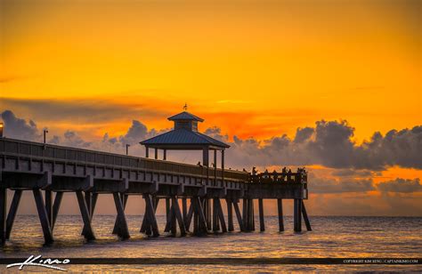 Deerfield Beach Fishing Pier Sunrise Warm Colors | HDR Photography by ...