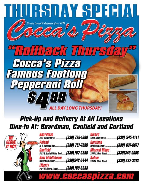 Cocca's Pizza - It's Rollback Thursday! Cocca's Pizza...