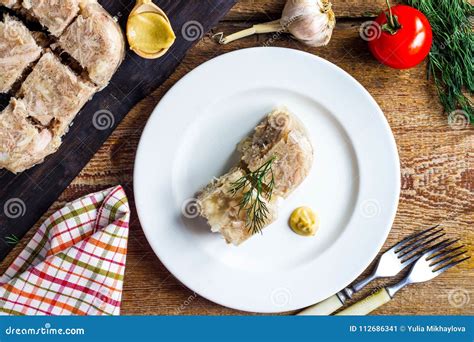 National Cuisine. Russian Traditional Dish - Holodets Stock Image - Image of cold, cuisine ...