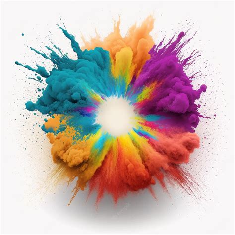 Premium Photo | Holi powder Color splash paints round border isolated ...