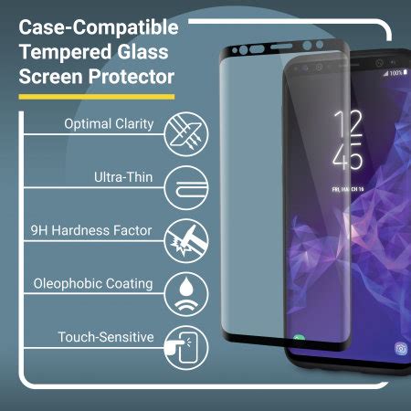 Samsung S9 Plus Case and Glass Screen Protector - Olixar Sentinel