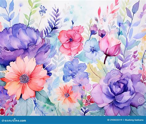 Digital Wallpaper Design with Flowers. Stock Illustration - Illustration of background ...