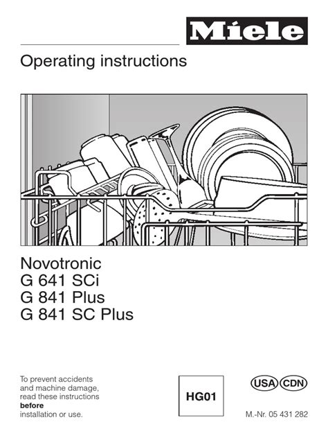 G641 Miele Dishwasher Manual | PDF | Dishwasher | Nature